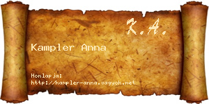 Kampler Anna névjegykártya